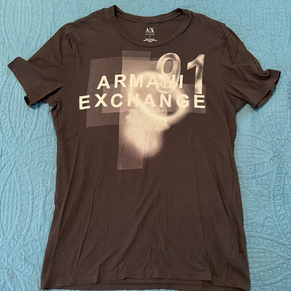 Armani Exchange Men’s Large Black T-shirt Vintage